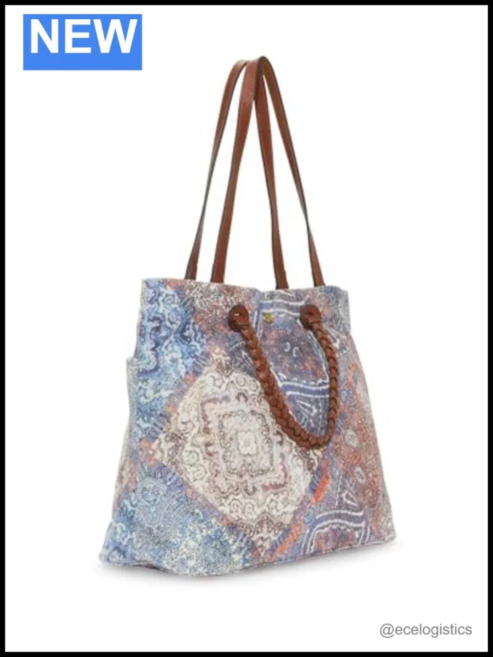 Lucky Brand Cotton Tote Magnet Closure Hobo Bag